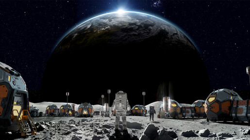 Eine Stadt auf dem Mond